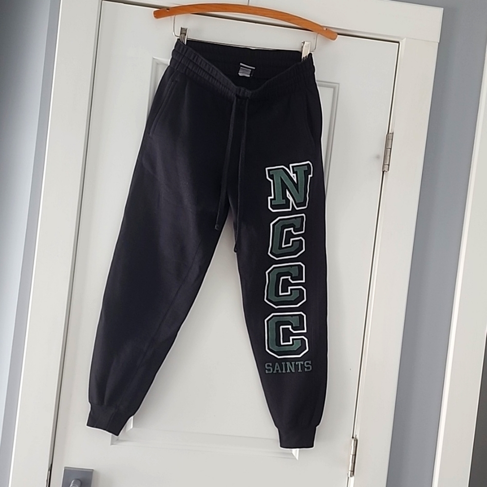 North Country Community College heavy black sweat pants!
